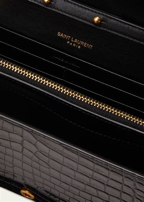 ysl glossy croc-embossed wallet on chain|Saint Laurent Cassandra YSL Wallet on Chain in Croc Embossed .